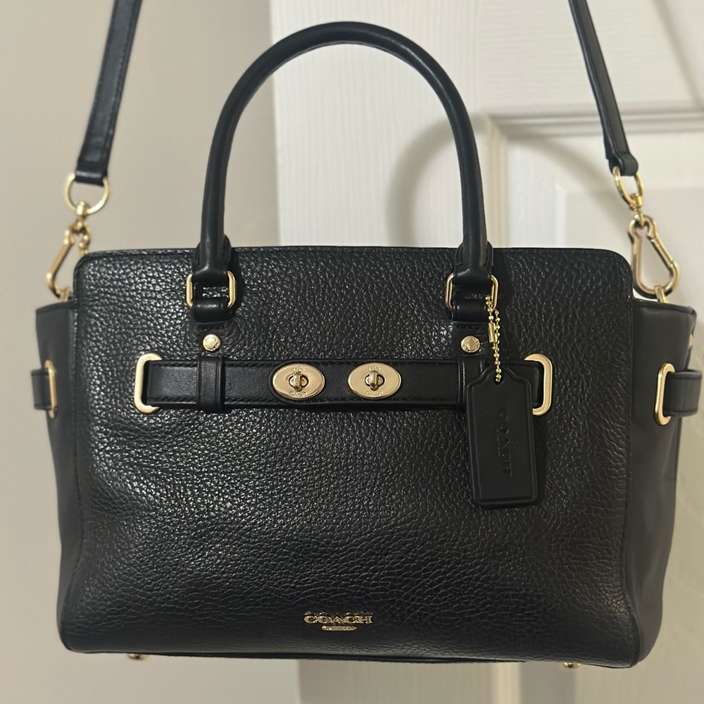 COACH Blake Carryall F55665 Black Pebble Leather Handbag